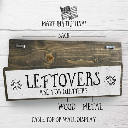 Thanksgiving Wood Signs (Medium - Wood And Metal, Leftovers Are For Quitters)...
