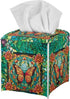 Butterfly Rose Print Tissue Case Cover Square, Waterproof Tissue Box Cover for Home Office, Foldable Kleenex Tissues Cube Boxes with Bottom Belt, ...