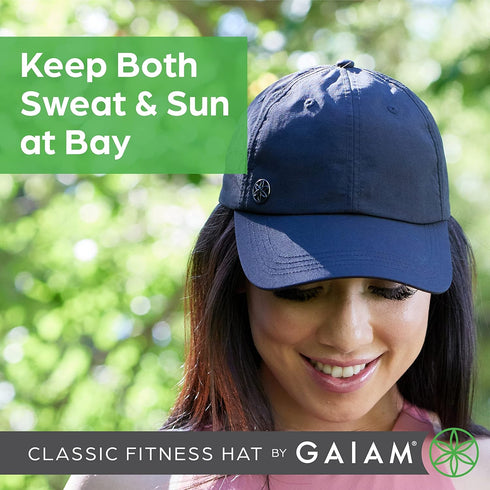 Gaiam Women's Classic Fitness Hat - Baseball Cap and Running Hat for Women - Built-In Ponytail Hole, Moisture-Wicking Fabric for General Outdoor A...
