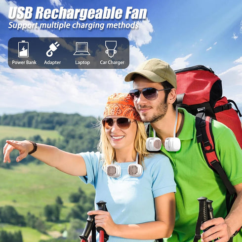 Portable Neck Fan.Hands Free Portable Fan 3 Speeds Bladeless, 360°Adjustable Cooling Personal Fan,Display Electricity.USB Rechargeable Fan for Wom...