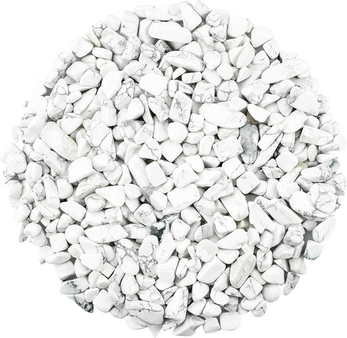 Howlite 1lb Crystal Chips Bulk Fish Tank Decorations Aquarium Rocks Gravel Vase Filler Stones Crystals for Candle Making Witch Kit Gravel for Plan...