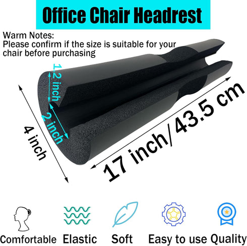 Office Chair Headrest Attachment - Neck Support for Office Chair Sponge Head Neck Rest Pillow for Ergonomic Executive Chair, 18 Inch...