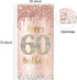 60th Birthday Door Banner Decorations for Women, Pink Rose Gold Happy 60th Birthday Door Cover Backdrop Party Supplies, Large Sixty Year Old Birth...