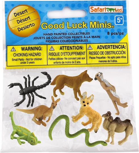 Safari Ltd. Good Luck Minis Desert Fun Pack - 8 Pack of (1) Inch Animal Figures - Toy for Boys, Girls & Kids Ages 5+...