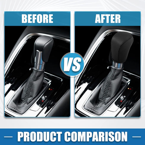 Gear Shifting Knob Cover Automatic Transmission Lever Trim for Honda Civic 10th Gen 2016-2021 PU Leather Black...
