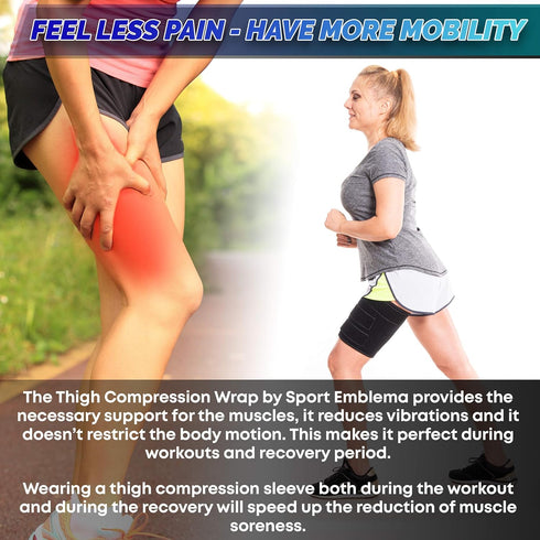 Hamstring Compression Sleeve Recovery Support – Non-Slip Groin Wrap for Adductor, Quad Strain, Pulled Hamstring - Thigh Brace for Men and Women...