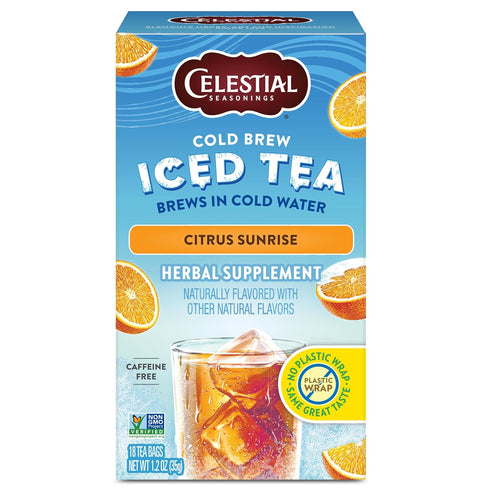 Celestial Seasonings Cold Brew Citrus Sunrise Iced Tea 18 tea bags...