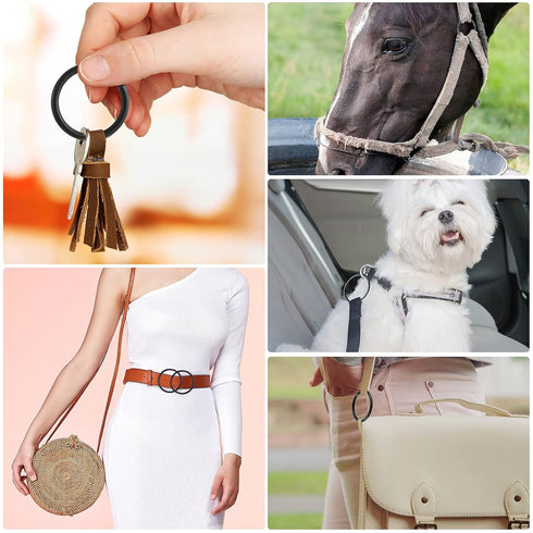 35 Pieces Metal O Ring Multi-Purpose Metal O Ring Non-Welded O Ring Round Metal Key Ring for Keychains Macrame Dog Leashes Camping Belt Hardware B...