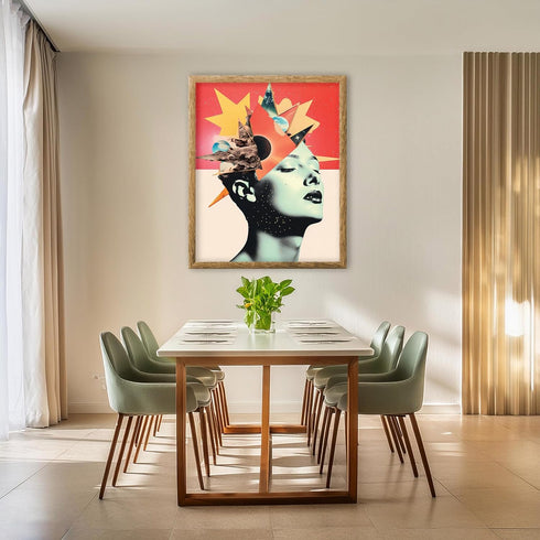 Posterizer 1 pcs-mind blowing sunset-surreal vintage collage-Abstract & Modern Art-Retro Art-Gift for Art Lovers- UNFRAMED Wall Art...