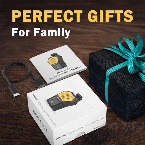 Wearable Bluetooth Speaker, Clip-on Wireless Portable Mini Water-Resistant Speakers, Built-in Mics for Hands-Free Music and Calls, Small Bluetooth...