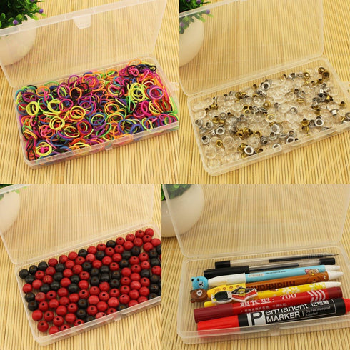 Clear Plastic Flat Rectangle Storage Box for Beads and Tools, 4-Inch by 7-Inch...