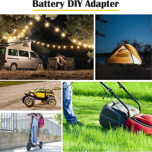 M12 Battery Adapter with Fuse,Power Wheels Adapter for Milwaukee 12V,14 Gauge Wire Power Convertor for DIY RC Trucks, RC Toys, Robotics, Work Ligh...