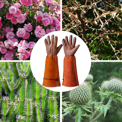 Gardening Gloves, Professional Puncture Proof Gloves for Rose Pruning & Cactus Trimming, Long Leather Garden Gloves Gifts for Women & Men- Full Gr...