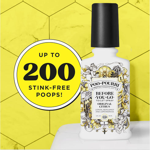 Poo-Pourri Before-You-Go Toilet Spray, Original Citrus, 4 Fl Oz - Lemon, Bergamot and Lemongrass...