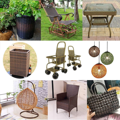 Wicker Repair Material? Flat Synthetic Rattan Weaving Material Plastic Rattan for Knit and Repair Chair Table,Storage Basket,Ect (Coffee Gradient ...