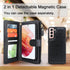 Harryshell Detachable Magnetic Zipper Wallet Leather Case Cash Pocket with 12 Card Slots Holder Wrist Strap for Samsung Galaxy S21 5G 6.2 Inch SM-...