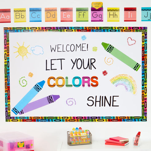 Eureka Crayola Let Your Colors Shine Classroom Bulletin Board Set for Teachers, 24 Pieces...