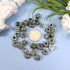 TOAOB 30pcs Green Large Hole European Beads Antique Silver Metal Rhinestone Rondelle Spacer Charms Beads Assortments for Bracelets Necklaces Jewel...