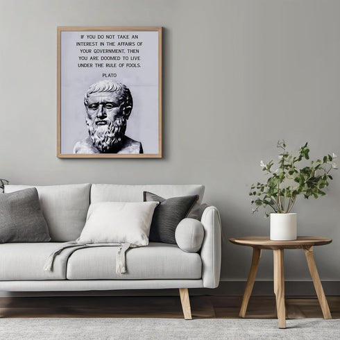 Posterizer 1 pcs-Take Interest In Your Government-Plato-Motivational & Inspirational Art-Gift for Patriots, America Fans-Decor for Home & Office- ...