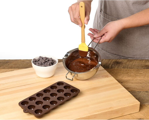 Mrs. Anderson’s Baking Chocolate Melting Pot with Pour Spouts, Heavyweight Stainless Steel, 2.5-Cup Capacity...