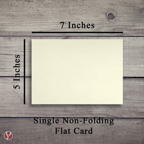 Cream Greeting Note Flat Postcards or Cards with Envelopes - 5 X 7 Inches - 50 Per Pack - This Is Not a Fold Over Card (No Envelopes)...