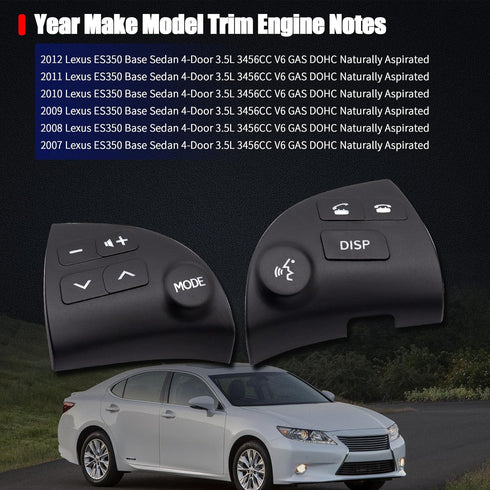 HiSport Steering Wheel Volume Control Switch Button Left and Right - Compatible with Lexus ES350 2006 2007 2008 2009 2010 2011 2012 Steering Wheel...