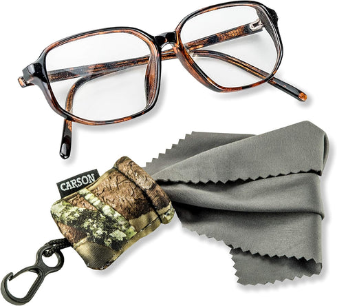 Carson Stuff-It Microfiber Lens Cloth Cleaning System for Eyeglasses, Smartphones, Tablets, Optics Lenses, Cameras and More, 6.25'' x 6.25'' - Mos...