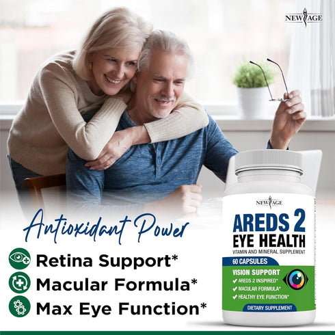 NEW AGE AREDS 2 Eye Vitamin Contains Bilberry 6000mg Lutein & Zeaxanthin - 120 Count...