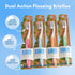 Compostable Toothbushes, Dual Action Flossing Bristles, Silver Infused Soft Bristle Toothbrush, Natural Toothbrushes for Adults, Multi Color, 4-Pa...