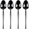 Infinity Flatware Black Disposable Teaspoons - 32 Count | Posh Premium Plastic Cutlery for Special Occasions...