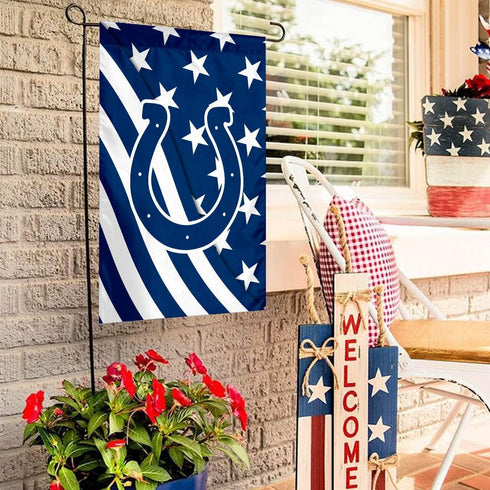 Football Sport Fans Double Two Sided House Flag 12 X 18 Inch?Welcome Decorations Garden Flag,Yard Outdoor Flags Decor (Blue Stripe Design)...