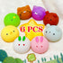 6 Pcs Mochi Squishy Toys for Kids Party Favors, Mini Round Animals Toys Kawaii Squishies for Classroom Prizes, Easter Basket and Goodie Bag Stuffe...