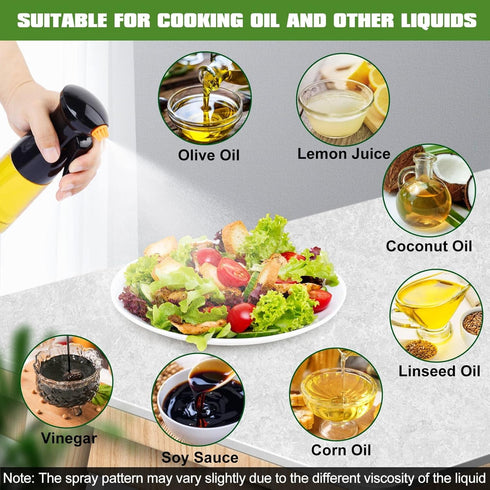 Oil Sprayer for Cooking, Upgraded Olive Oil Sprayer Bottle, Air Fryer Accessories, Oil Mister 7oz/200ml Oil Vinegar Spritzer, Kitchen Gadgets for ...
