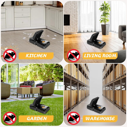Mouse Trap, Rat Traps Indoor for Home Small, Mice Traps Outdoor, Reusable Quick Effective Mousetrap for Home- 8 Pack...