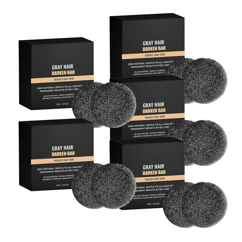 Anti-Gray Hair Treatment Shampoo Bar,black soap for gray hair- Herbal Hair Care Soap for Men and Women (5 PCS)...