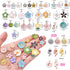 60pcs Mixed Enamel Flower Charms Alloy Sunflower Rose Flower Pendants Sweet Dangle Charms Jewelry Making Accessories for DIY Necklace Bracelet Ear...