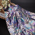 FINGERINSPIRE Mermaid Scales Fabric 39x59 inch Sparkly Purple Hologram Spandex Fish Scale Fabric Charming Illusion Color Glitter Fabric Mermaid Pr...