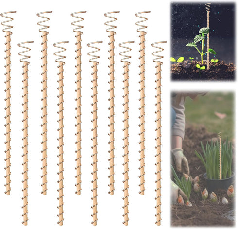 10 Pack 11.8" Electroculture Copper Gardening Antenna Long Copper Garden Stake Garden Tool Coil, Garden Copper Stakes Copper Plant Stakes for Grow...