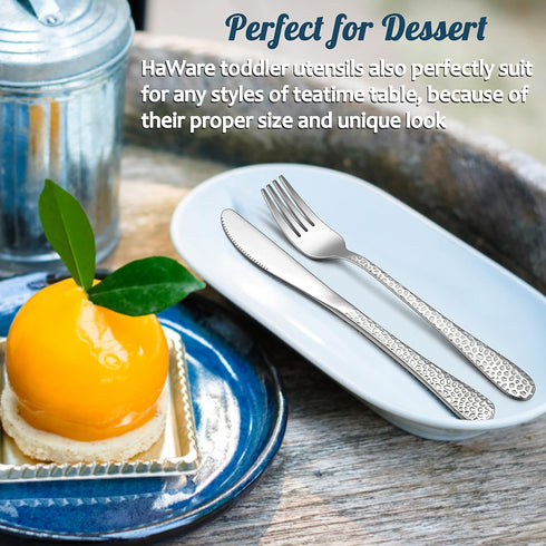 9-Piece Stainless Steel Kids Forks, HaWare Toddler Forks, Kids Silverware Preschooler Utensils, Baby Forks for Self Feeding, Mini Flatware Set for...