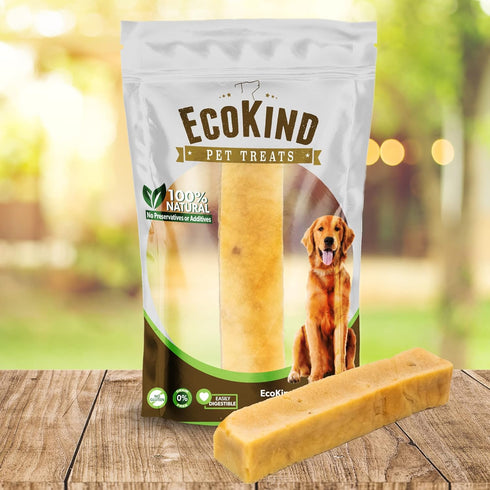 EcoKind Pet Treats Premium Gold Peanut Butter Flavored Yak Chews | All Natural Himalayan Yak Cheese Dog Chew for Small to Large Dogs | Keeps Dogs ...