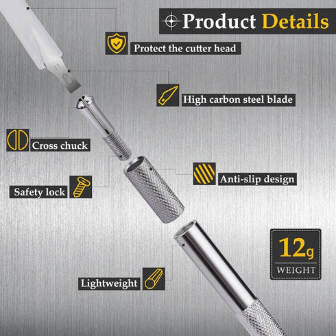 34 Pack Craft Knife Exacto Knives Kit, 2 Precision Hobby Knife with 20 Spare Art Knife Blades and Carving Pattern Description Paper for Art, Scrap...