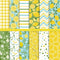 Whaline 24 Sheets Lemon Pattern Paper Summer Holiday Scrapbook Specialty Paper Double Sided Decorative Craft Paper For DIY Card Making Photo Album...