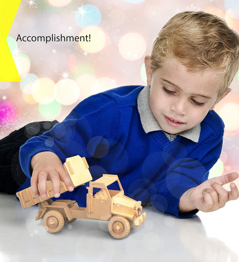 Puzzled 3D Puzzle Motorcycle Wood Craft Construction Model Kit, Fun & Educational DIY Wooden Toy Assemble Model Unfinished Crafting Hobby Puzzle t...