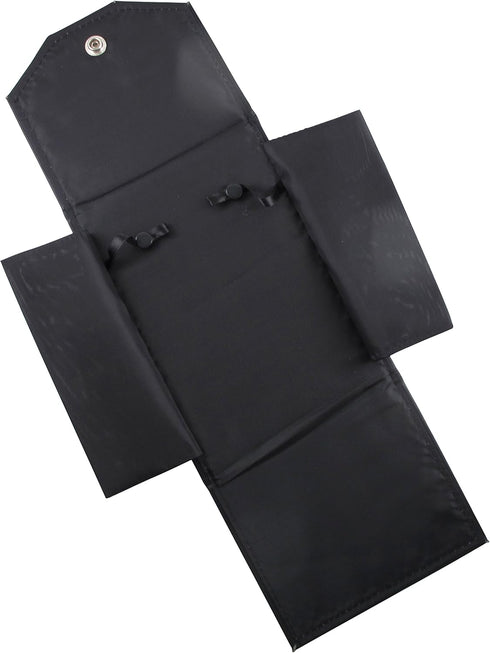 Black Leatherette Necklace Jewelry Travel Folder Storage Display Case (Black Necklace Case, 6.7" x 5.5")...