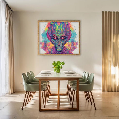 Posterizer 1 pcs- psychedelic funky hippie colorful sci fi alien 2-Fantasy & Fiction Art-Retro Art- Living Room Bedroom Decor- unframed wall art...