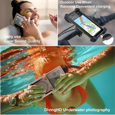 Waterproof Phone Case,Universal Underwater Pouch Dry Bag Beach Travel Essentials Snorkeling Case Compatible for iPhone 15 14 13 12 11/SamsungS24/L...