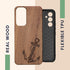 kwmobile Wood Case Compatible with Samsung Galaxy A54 5G Case - Cover - Vintage Anchor Dark Brown...