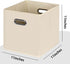 Black Foldable Storage Cubes Bins , Fabric Storage Box Cubes Organizer Baskets with Dual Handles for Home Organizer(Creamy-White)...