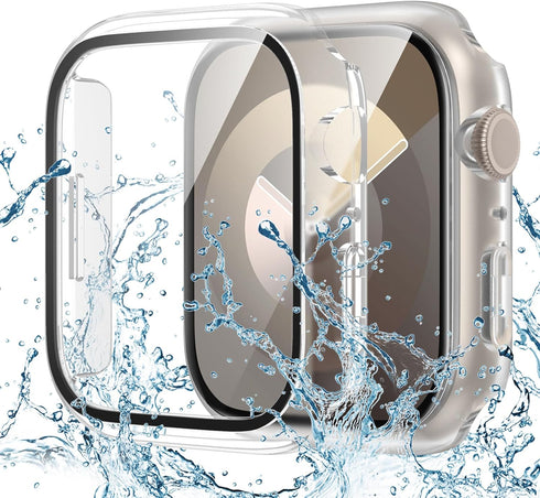 Goton Waterproof Case Designed for Apple Watch 38mm Series 3 2 1 with Tempered Glass Screen Protector, iWatch Full Protective Hard PC Bumper Case ...