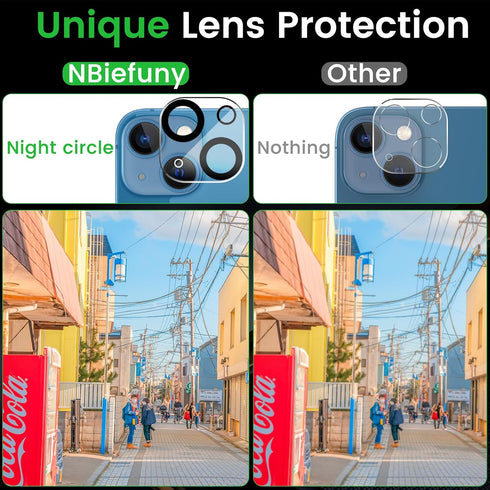 3 Pack Privacy Screen Protector for iPhone 13 6.1 Inch with 3 Pack Camera Lens Protector, Anti Spy Tempered Glass Film, Anti-Scratch, Touch Sensit...